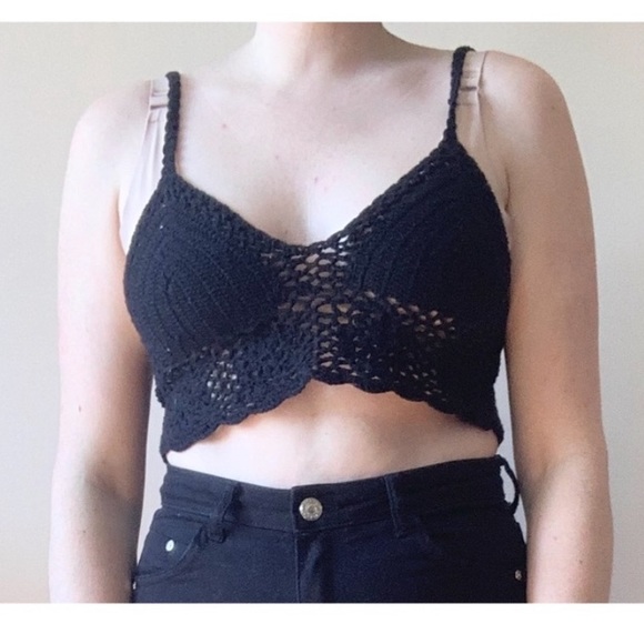 Vintage Tops - vintage crochet bralette top